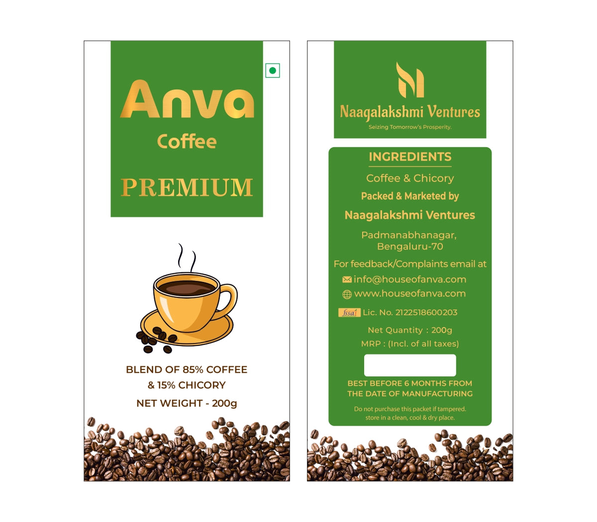 Premium – 85-15 Coffee & Chicory Blend
