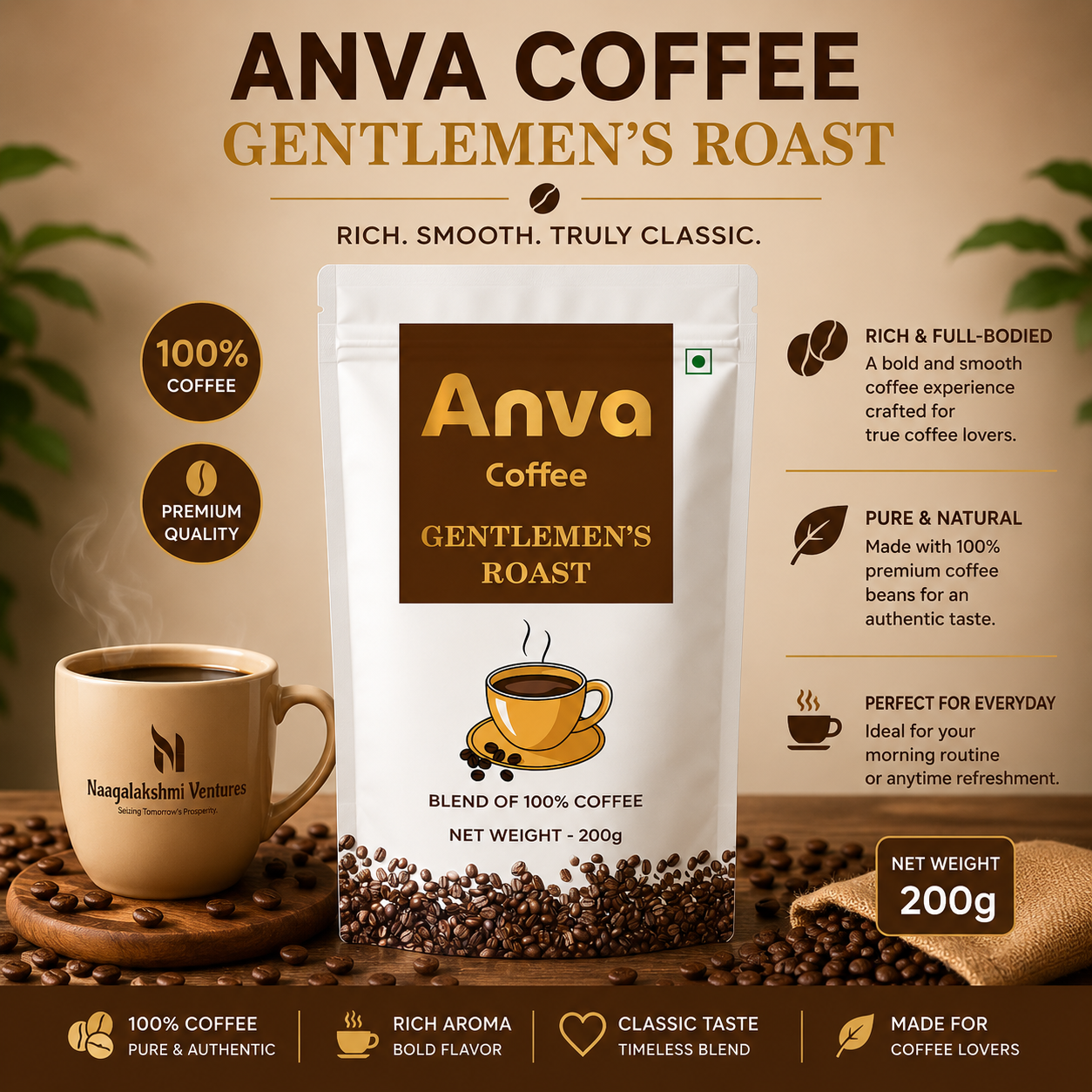 100% Coffee – Gentlemen Roast (Earthy Roast)